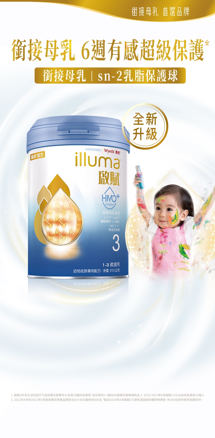 惠氏 illuma 啟賦3 銜接母乳6週有感超級保護